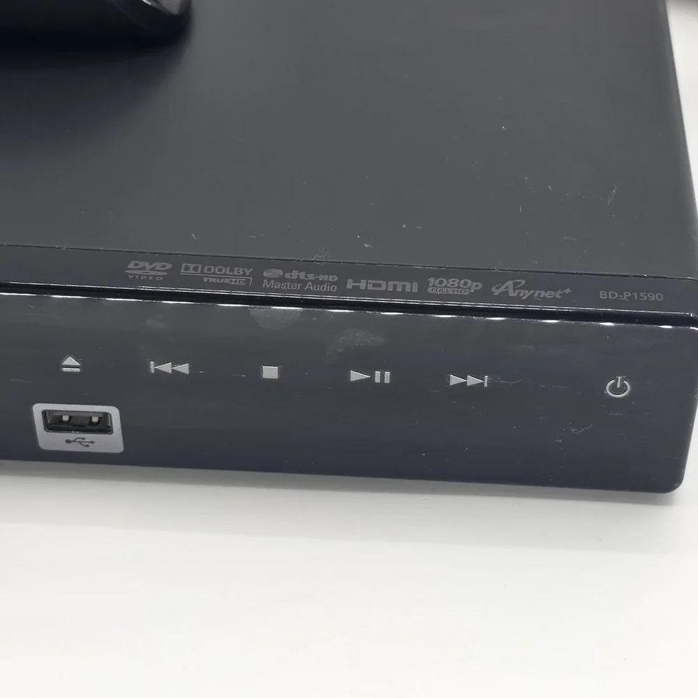 Samsung BD-P1590 Blu-ray Disc Player With Remote & HDMI Cable Tested Works